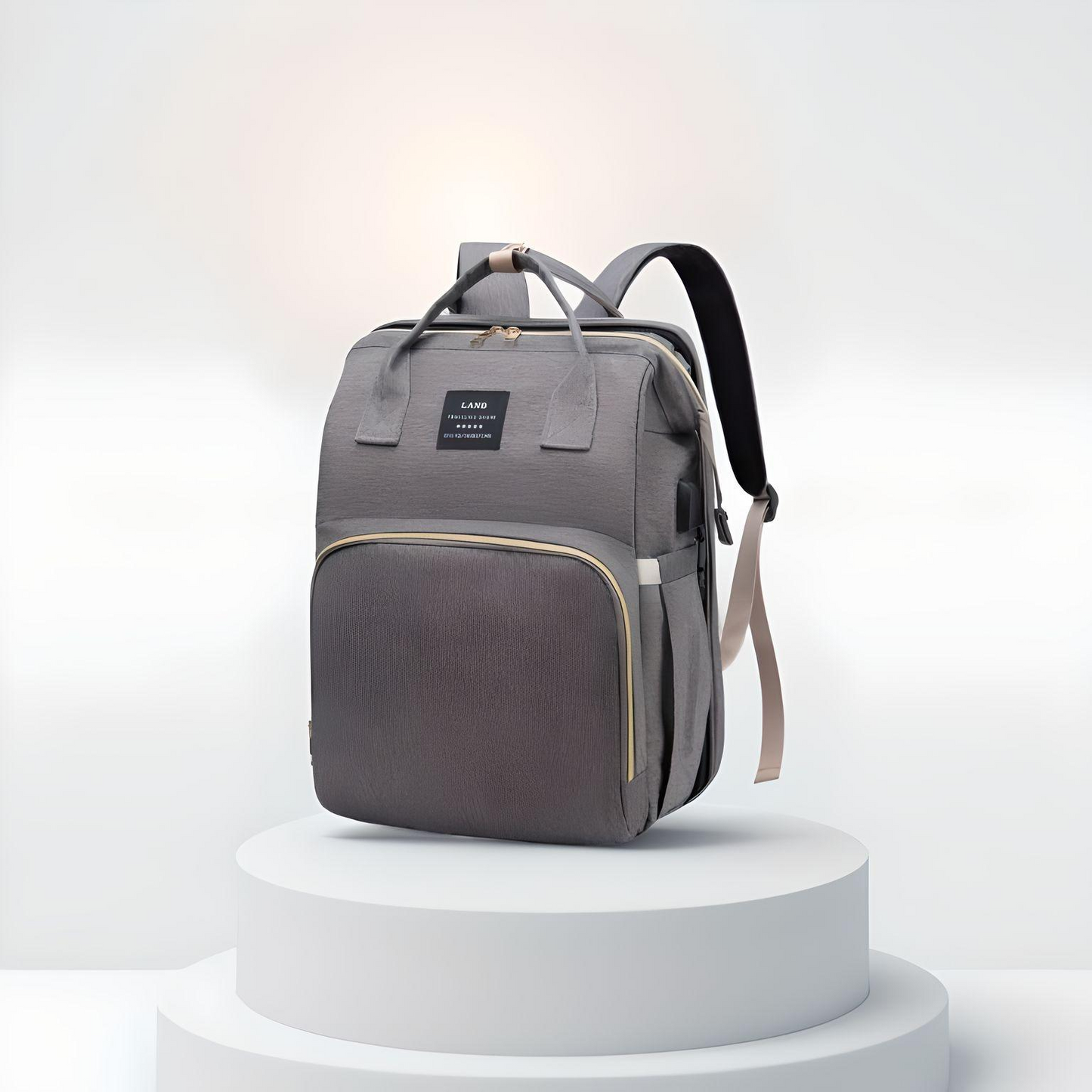 Mummy Baby Crib Backpack with Insulated Bottle Holder