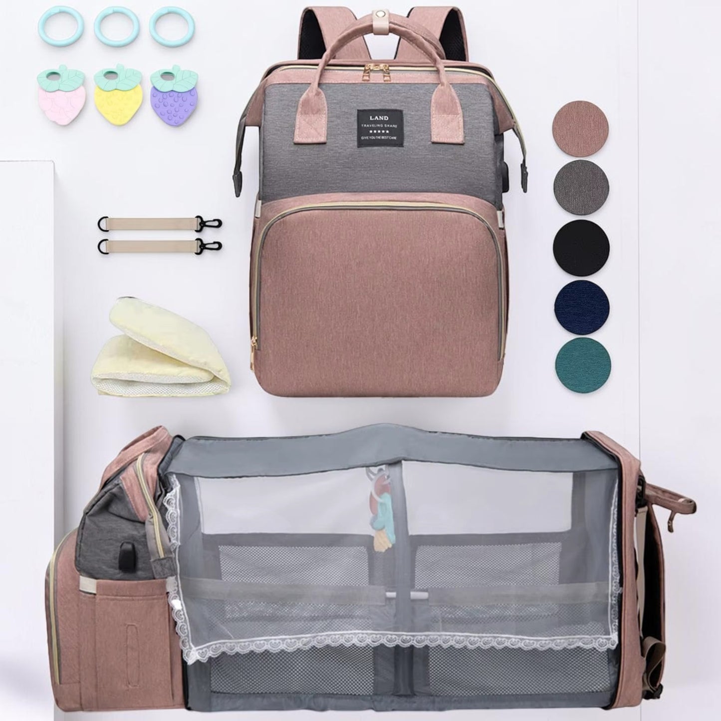 All-in-One Mummy Backpack Crib Bag