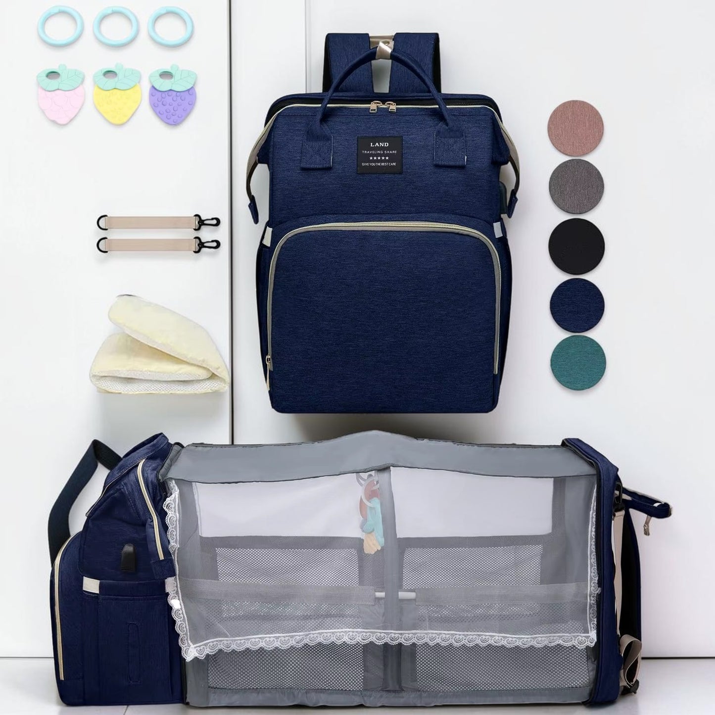 All-in-One Mummy Backpack Crib Bag