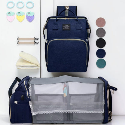All-in-One Mummy Backpack Crib Bag