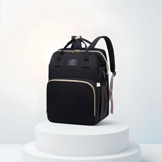 Mummy Baby Crib Backpack with Insulated Bottle Holder